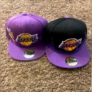 Los Angeles Lakers Purple and Black Caps